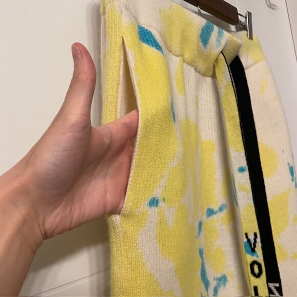 NWT Zadig & Voltaire Tie Dye Steevy Cashmere Pants Joggers Yellow Blue Medium - Picture 6 of 16